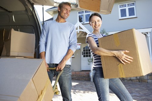 Professional movers at work in a modern Chelsea office